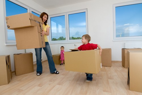Loaded removal van prepared for a local move in Notting Hill