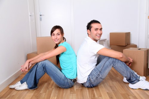 Office items being delivered and placed in a new workspace in Notting Hill