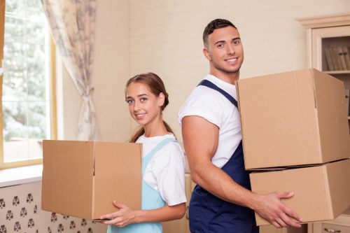 Careful box labelling and organised packing in a Notting Hill property